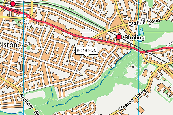 SO19 9QN map - OS VectorMap District (Ordnance Survey)