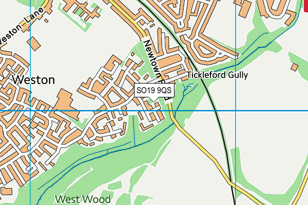 SO19 9QS map - OS VectorMap District (Ordnance Survey)