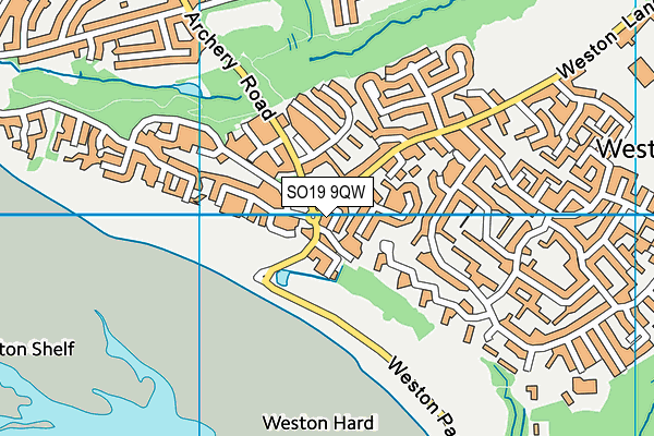 SO19 9QW map - OS VectorMap District (Ordnance Survey)