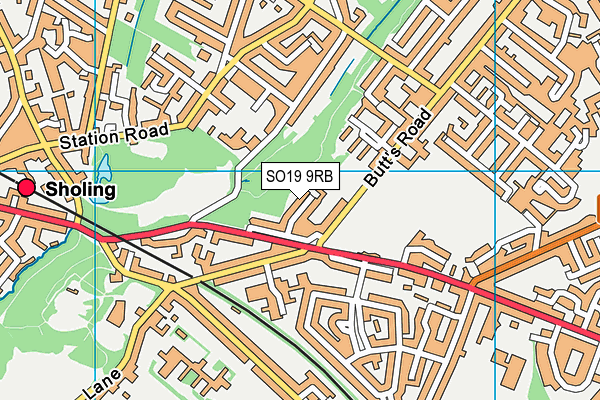 SO19 9RB map - OS VectorMap District (Ordnance Survey)