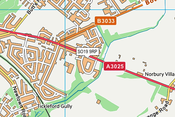 SO19 9RP map - OS VectorMap District (Ordnance Survey)