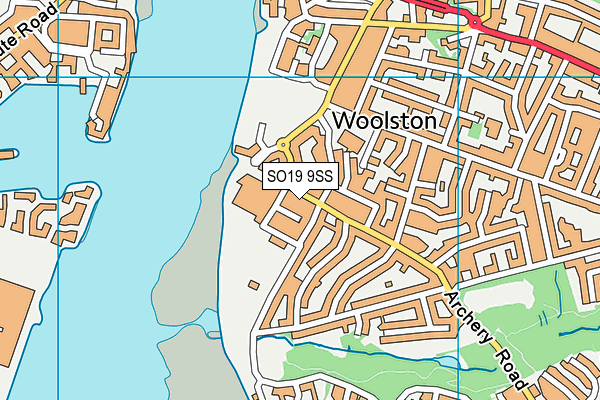 SO19 9SS map - OS VectorMap District (Ordnance Survey)