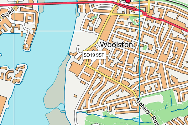 SO19 9ST map - OS VectorMap District (Ordnance Survey)