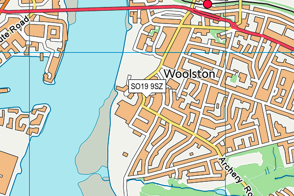 SO19 9SZ map - OS VectorMap District (Ordnance Survey)