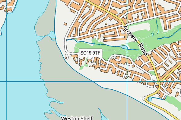 SO19 9TF map - OS VectorMap District (Ordnance Survey)