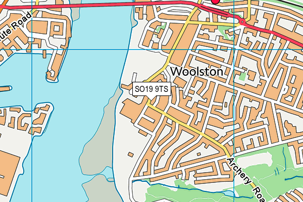 SO19 9TS map - OS VectorMap District (Ordnance Survey)