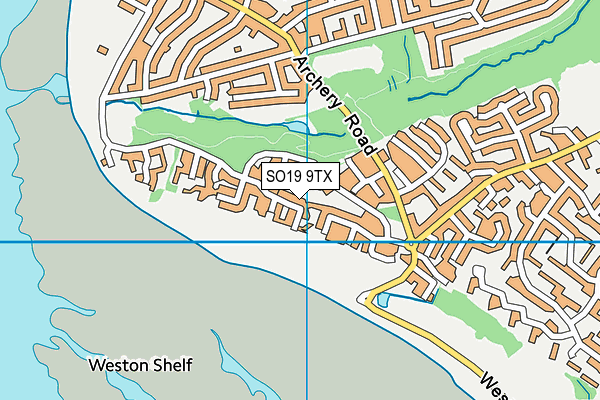 SO19 9TX map - OS VectorMap District (Ordnance Survey)