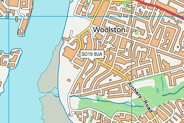 SO19 9UA map - OS VectorMap District (Ordnance Survey)