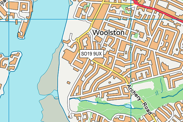 SO19 9UX map - OS VectorMap District (Ordnance Survey)