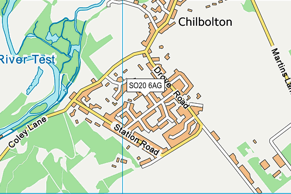 SO20 6AG map - OS VectorMap District (Ordnance Survey)