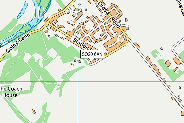 SO20 6AN map - OS VectorMap District (Ordnance Survey)