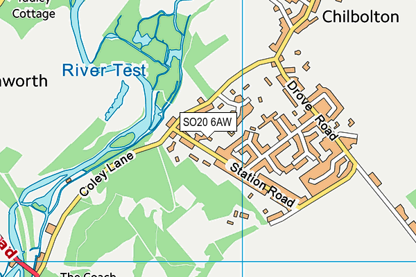 SO20 6AW map - OS VectorMap District (Ordnance Survey)