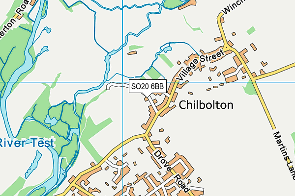 SO20 6BB map - OS VectorMap District (Ordnance Survey)