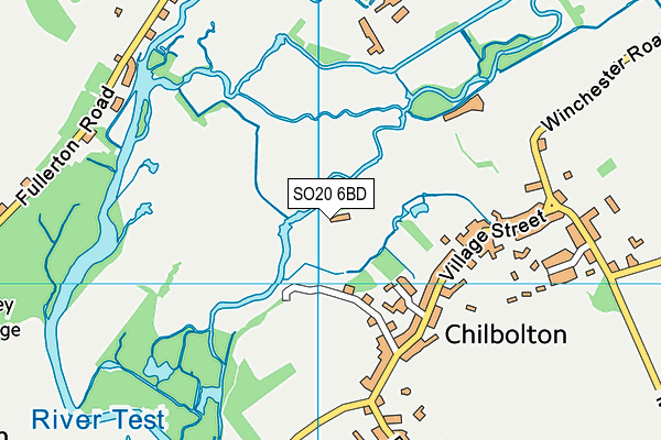 Chilbolton Playing Fields map (SO20 6BD) - OS VectorMap District (Ordnance Survey)