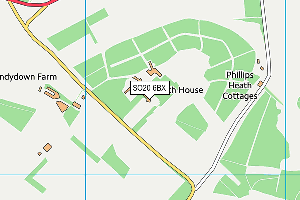SO20 6BX map - OS VectorMap District (Ordnance Survey)