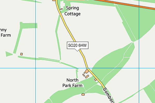 SO20 6HW map - OS VectorMap District (Ordnance Survey)