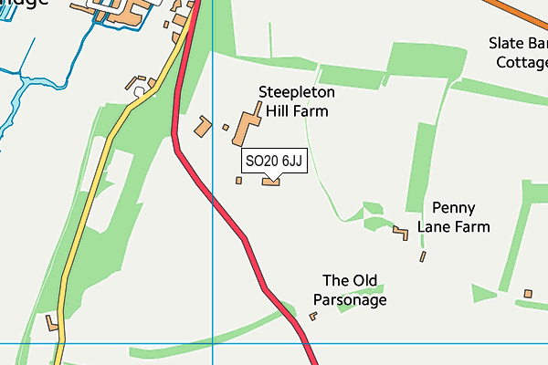 SO20 6JJ map - OS VectorMap District (Ordnance Survey)