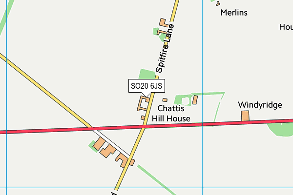 SO20 6JS map - OS VectorMap District (Ordnance Survey)