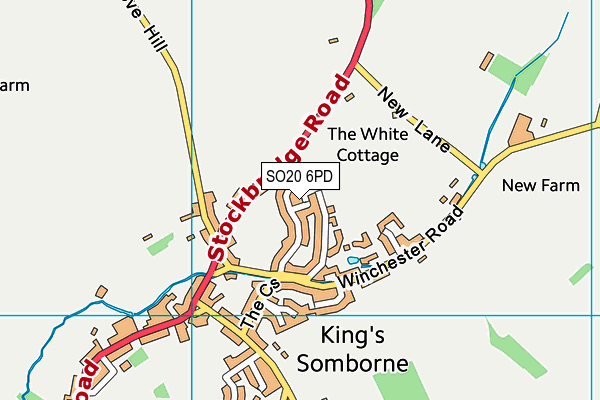 SO20 6PD map - OS VectorMap District (Ordnance Survey)