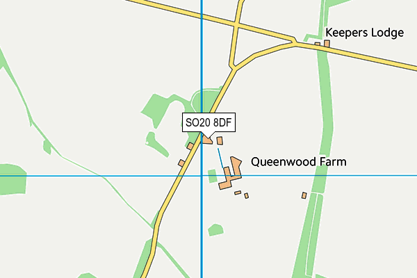 SO20 8DF map - OS VectorMap District (Ordnance Survey)