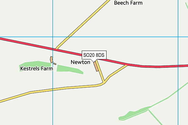 SO20 8DS map - OS VectorMap District (Ordnance Survey)