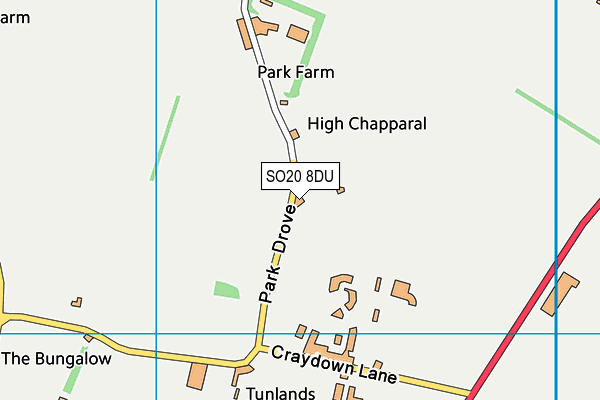 SO20 8DU map - OS VectorMap District (Ordnance Survey)