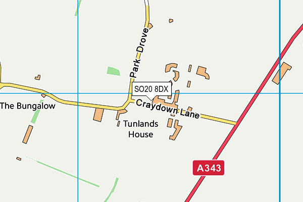 SO20 8DX map - OS VectorMap District (Ordnance Survey)