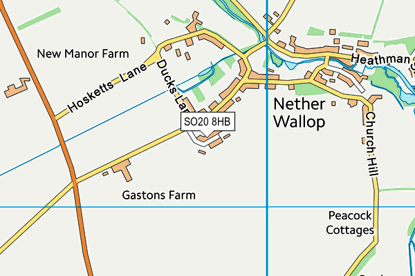 Nether Wallop Playing Field map (SO20 8HB) - OS VectorMap District (Ordnance Survey)
