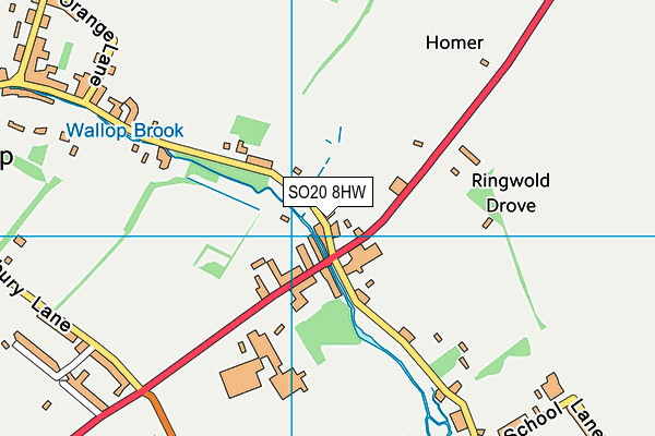 SO20 8HW map - OS VectorMap District (Ordnance Survey)