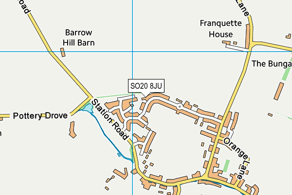 SO20 8JU map - OS VectorMap District (Ordnance Survey)