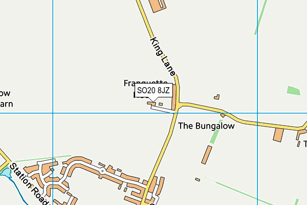 SO20 8JZ map - OS VectorMap District (Ordnance Survey)