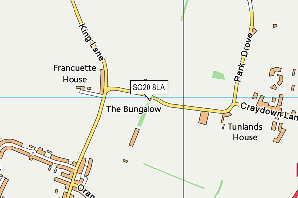 SO20 8LA map - OS VectorMap District (Ordnance Survey)