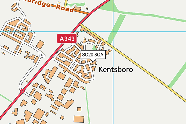 SO20 8QA map - OS VectorMap District (Ordnance Survey)