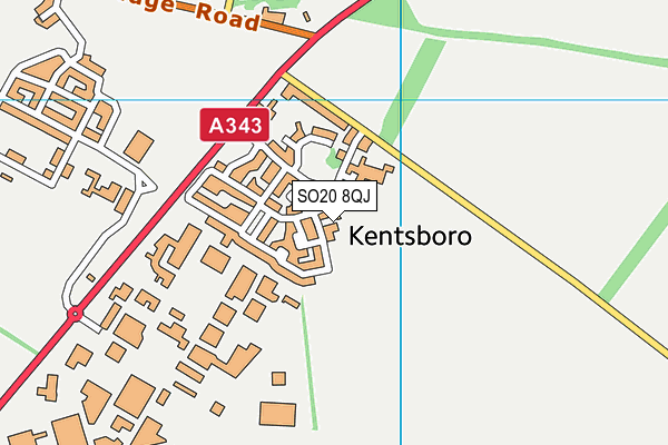 SO20 8QJ map - OS VectorMap District (Ordnance Survey)