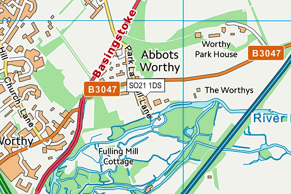 SO21 1DS map - OS VectorMap District (Ordnance Survey)