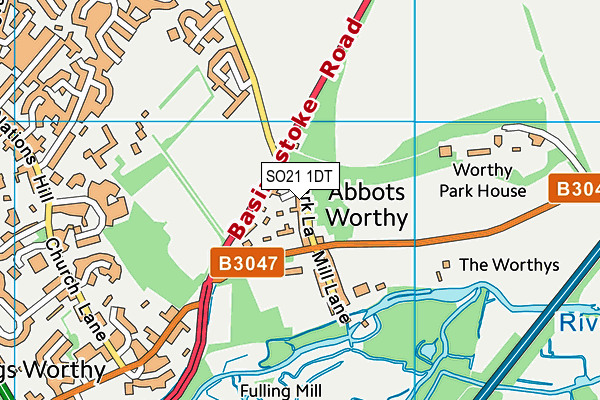 SO21 1DT map - OS VectorMap District (Ordnance Survey)