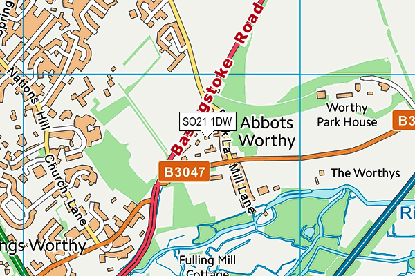 SO21 1DW map - OS VectorMap District (Ordnance Survey)