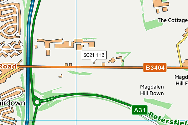 SO21 1HB map - OS VectorMap District (Ordnance Survey)