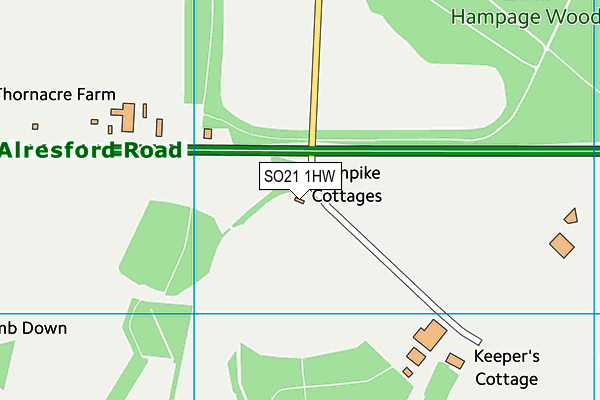 SO21 1HW map - OS VectorMap District (Ordnance Survey)