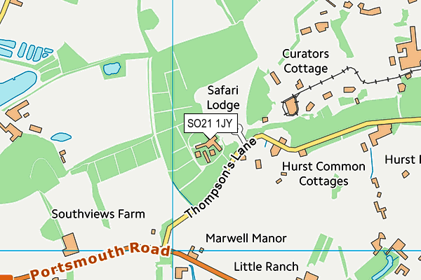 Marwell Hotel Leisure Club map (SO21 1JY) - OS VectorMap District (Ordnance Survey)