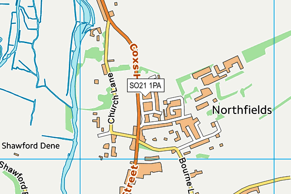 SO21 1PA map - OS VectorMap District (Ordnance Survey)