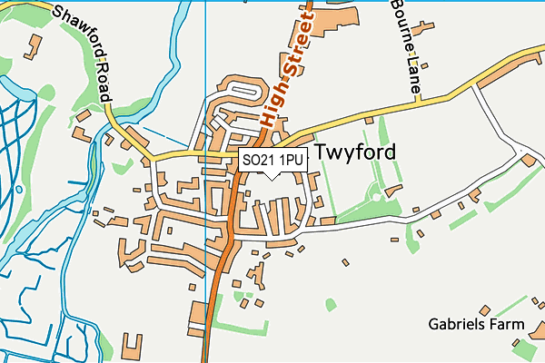 SO21 1PU map - OS VectorMap District (Ordnance Survey)