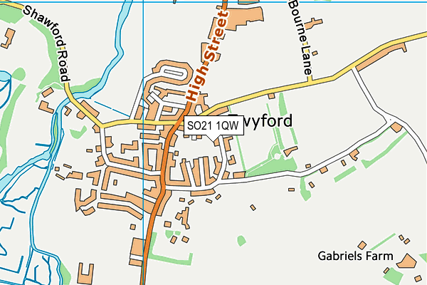 SO21 1QW map - OS VectorMap District (Ordnance Survey)
