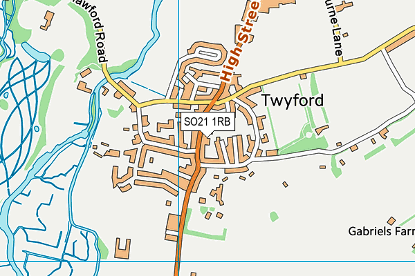 SO21 1RB map - OS VectorMap District (Ordnance Survey)