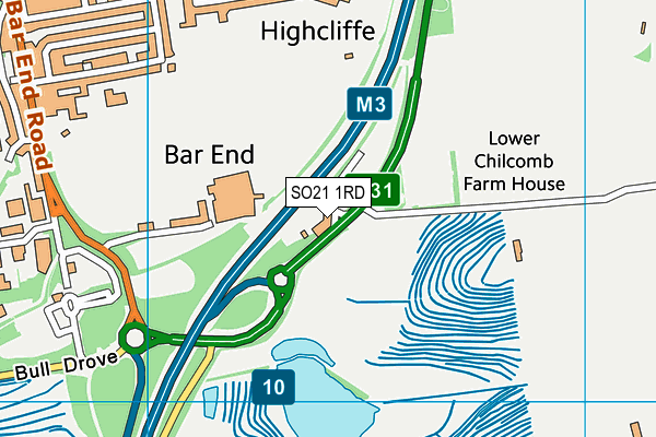 SO21 1RD map - OS VectorMap District (Ordnance Survey)