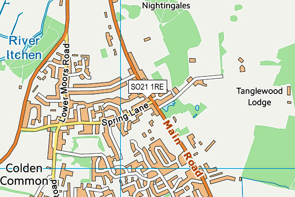 SO21 1RE map - OS VectorMap District (Ordnance Survey)