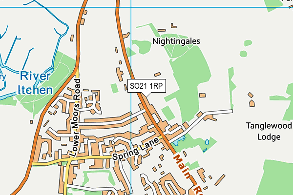SO21 1RP map - OS VectorMap District (Ordnance Survey)