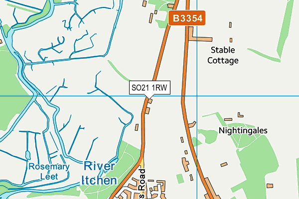 SO21 1RW map - OS VectorMap District (Ordnance Survey)