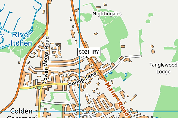 SO21 1RY map - OS VectorMap District (Ordnance Survey)