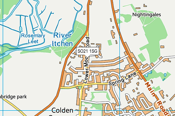 SO21 1SG map - OS VectorMap District (Ordnance Survey)